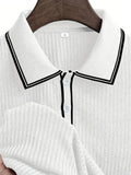 Men's Polo Short-sleeved Shirt Solid Color For Men Business Casual And Trendy Summer New Men's Short-sleeved Polo Shirt