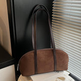 Faux Suede Small Top Handle Handbag Retro Winter Autumn Underarm Bag Small Handbag for Women Travel Shopping Daily Work