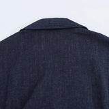 traf Spring New 1975 series denim MIDI dress with lapel side zipper fashion wrinkle waist slim elegant dress