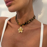 Ingemark Multilayer Velvet Chain Necklace Women 2025 New Fashion Metal Conch Starfish Heart Pendant Neck Jewelry