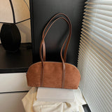 Faux Suede Small Top Handle Handbag Retro Winter Autumn Underarm Bag Small Handbag for Women Travel Shopping Daily Work