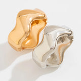 Ingemark 3 Styles Punk Hip Hop Smooth Heavy Metal Spring Bangles for Women Fashion Statement Gold Color Bracelets Men Jewelry