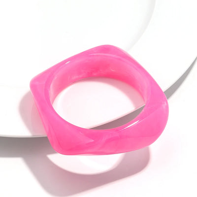 Boho Brown Irregular Acrylic Resin Chunky Bangles for Women