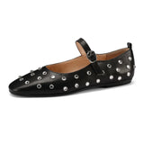 Fashion Crystal Ballet Flats Designer Luxury Mary Jane Shoes Women Black Versatile Single Shoes Comfort Soft Sole Women Loafers