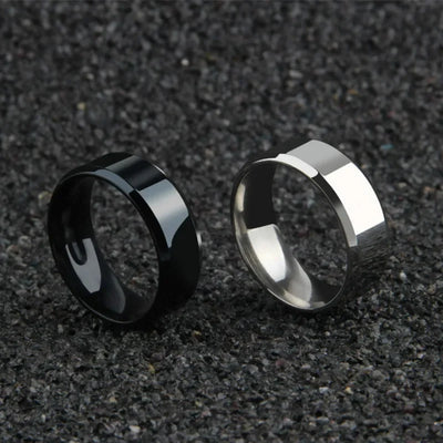Charm Stainless Steel Black Ring Wedding Band Men Women Matte Jewelry