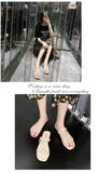 2025 New Roman Style Women's Summer Slippers Korean Fashion Open-Toe Sandals Casual Flat Outdoor Beach Shoes Non-Slip Slippers