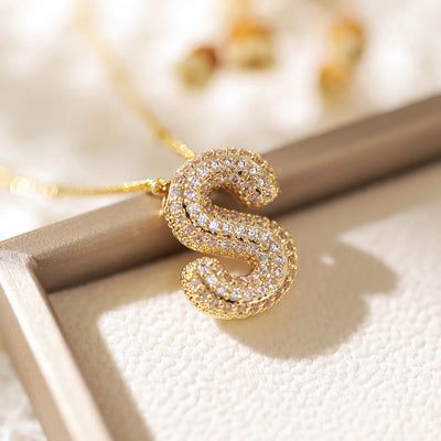 Classics Zircon Inlay Pendant Necklace Gold Colour Women