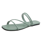 2025 New Roman Style Women's Summer Slippers Korean Fashion Open-Toe Sandals Casual Flat Outdoor Beach Shoes Non-Slip Slippers