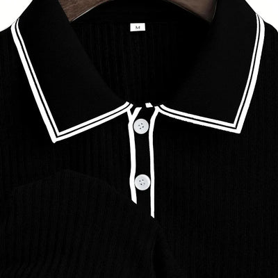 Men's Polo Short-sleeved Shirt Solid Color For Men Business Casual And Trendy Summer New Men's Short-sleeved Polo Shirt