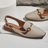 Women Platform Sandals Flat Anti-slip Closed Toe Metal Shoes Women Outdoor Round Toe Wedge Sandals Women Sandalias De Mujer
