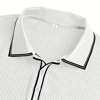 Men's Polo Short-sleeved Shirt Solid Color For Men Business Casual And Trendy Summer New Men's Short-sleeved Polo Shirt