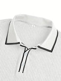 Men's Polo Short-sleeved Shirt Solid Color For Men Business Casual And Trendy Summer New Men's Short-sleeved Polo Shirt