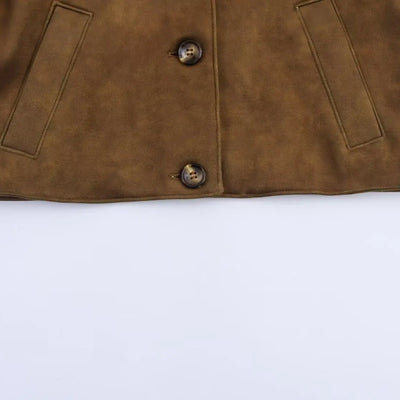 Women Pilots Jacket-Pull-Down Collar, Long Sleeves, Hidden Pockets, Ideal for Autumn&Winter Chic Looks