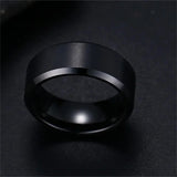 Charm Stainless Steel Black Ring Wedding Band Men Women Matte Jewelry