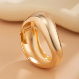 Ingemark 3 Styles Punk Hip Hop Smooth Heavy Metal Spring Bangles for Women Fashion Statement Gold Color Bracelets Men Jewelry