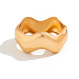 Ingemark 3 Styles Punk Hip Hop Smooth Heavy Metal Spring Bangles for Women Fashion Statement Gold Color Bracelets Men Jewelry