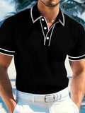 Men's Polo Short-sleeved Shirt Solid Color For Men Business Casual And Trendy Summer New Men's Short-sleeved Polo Shirt