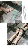 2025 New Roman Style Women's Summer Slippers Korean Fashion Open-Toe Sandals Casual Flat Outdoor Beach Shoes Non-Slip Slippers