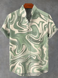 Men's New Striped Linen Short Sleeve Shirt for Summer Refreshing and Comfortable Fabric High Quality Button Top
