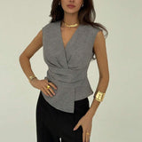 Women's Elegance Sleeveless Waist-tight Pullover Top