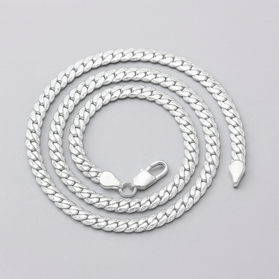 925 Sterling Silver Plated Serpent Snake Bone Chain Necklace