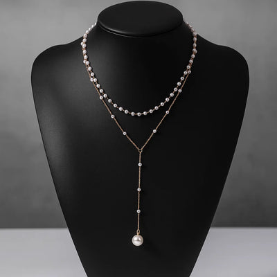 ZAKOL Imitation Pearl Double Layered Choker Necklace Women's