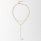 ZAKOL Imitation Pearl Double Layered Choker Necklace Women's