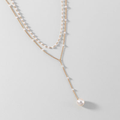 ZAKOL Imitation Pearl Double Layered Choker Necklace Women's