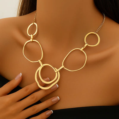 Personalized Irregular Round Patchwork Necklace Women's Fashion
