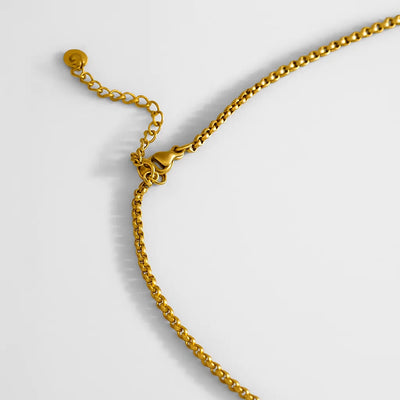 Stainless Steel Circle Link Double Layer Chain Golden Necklace
