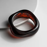Boho Brown Irregular Acrylic Resin Chunky Bangles for Women