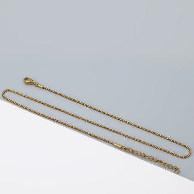 1.2mm Simple Stainless Steel Box Chain Necklace Gold Colour Men Women Jewelry Trend Accessories
