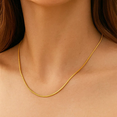 1.2mm Simple Stainless Steel Box Chain Necklace Gold Colour Men Women Jewelry Trend Accessories