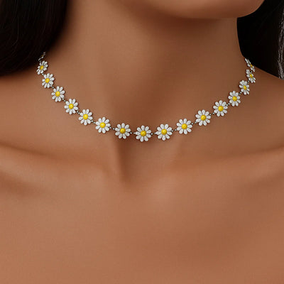 Kpop Daisy Clavicle Chain Necklace Women Summer Choker