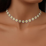 Kpop Daisy Clavicle Chain Necklace Women Summer Choker