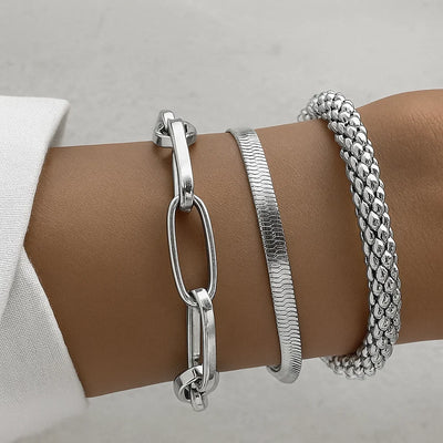 Vintage Layered Snake Bone Chain Bracelet