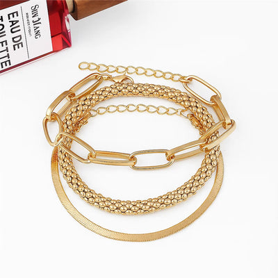 Vintage Layered Snake Bone Chain Bracelet