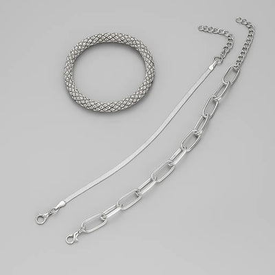 Vintage Layered Snake Bone Chain Bracelet
