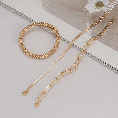 Vintage Layered Snake Bone Chain Bracelet