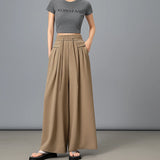 Texture Ice Silk Wide-leg Pants