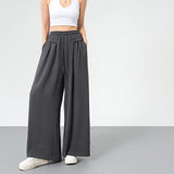 Texture Ice Silk Wide-leg Pants