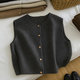 Autumn New Women Cardigan Korean Elegant Knitted Sleeveless Female Casual Sweater Tanks Fashion New Slim Ladies Casual Tops