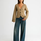 Warm Waist Tight Soft Glutinous Sweater Coat