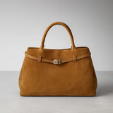 Solid Faux Suede Handbag - Decorative Design Large Capacity Casual Tote Bag for Women (Portable Shoulder Bag)