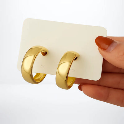 Trendy Simple Silver Color Hoop Earrings For Women Girl Circle Round Minimalist Earrings Party NEW C-shape Jewelry Gifts