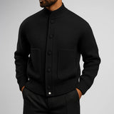 Men's new wool coat in autumn and winter 2025 fashion trend solid color stand collar versatile button jacket men