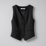 Gray Suit Vest Women's Short Sleeveless Jacket Outerwear Top Small Size Fashionable And Stylish Vest for Ladies