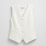 Gray Suit Vest Women's Short Sleeveless Jacket Outerwear Top Small Size Fashionable And Stylish Vest for Ladies