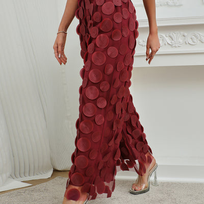 Women’s High-Waist Straight Trousers with Round Cut-Out and Tassel Detail – Elegant Statement Pants