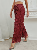 Women’s High-Waist Straight Trousers with Round Cut-Out and Tassel Detail – Elegant Statement Pants